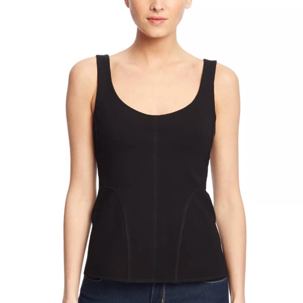 Byron Lars Black Fitted Corset Peplum Top